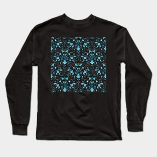 Baroque blue pattern Long Sleeve T-Shirt